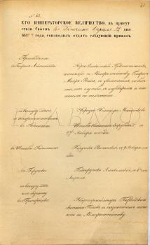 12 апреля 1882 г. Гатчина. Высочайший приказ с выражением благодарности директору Гидрографического департамента генерал-лейтенанту Корпуса флотских штурманов Ф.Ф. Веселаго и другим лицам по результатам демонстрации в залах Гатчинского дворца картографических и гидрографических работ.  РГАВМФ. Ф. 248. Оп. 1. Д. 90. Л. 20–21.