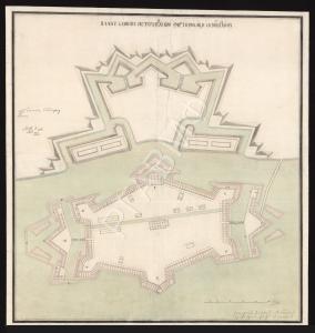 План Петропавловской крепости с Кронверком  РГАВМФ. Ф. 3л. Оп. 34. Д. 2470. Л. 1