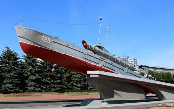 Памятник торпедному катеру «Комсомолец» (проект 123) в г. Калининграде.  Фотография из свободных источников